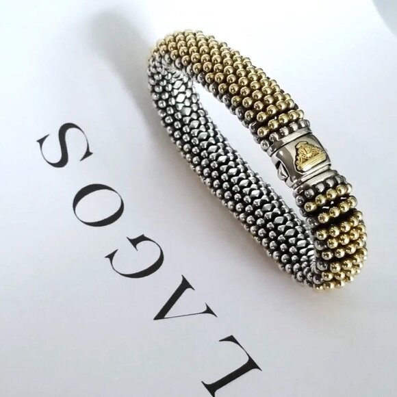 SOLD - LAGOS *ULTRA RARE* 15mm LUX Caviar 18K Gold Bracelet - PRISTINE $3850 - Picture 4 of 8